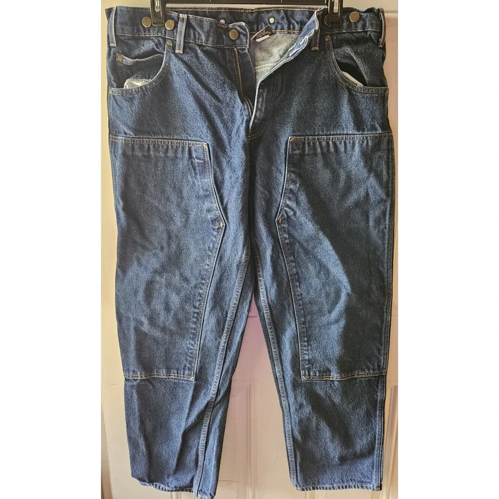 Prison Blues Jeans Mens 40 Carpenter Workwear Made USA‎ Dark Wash Utility...
